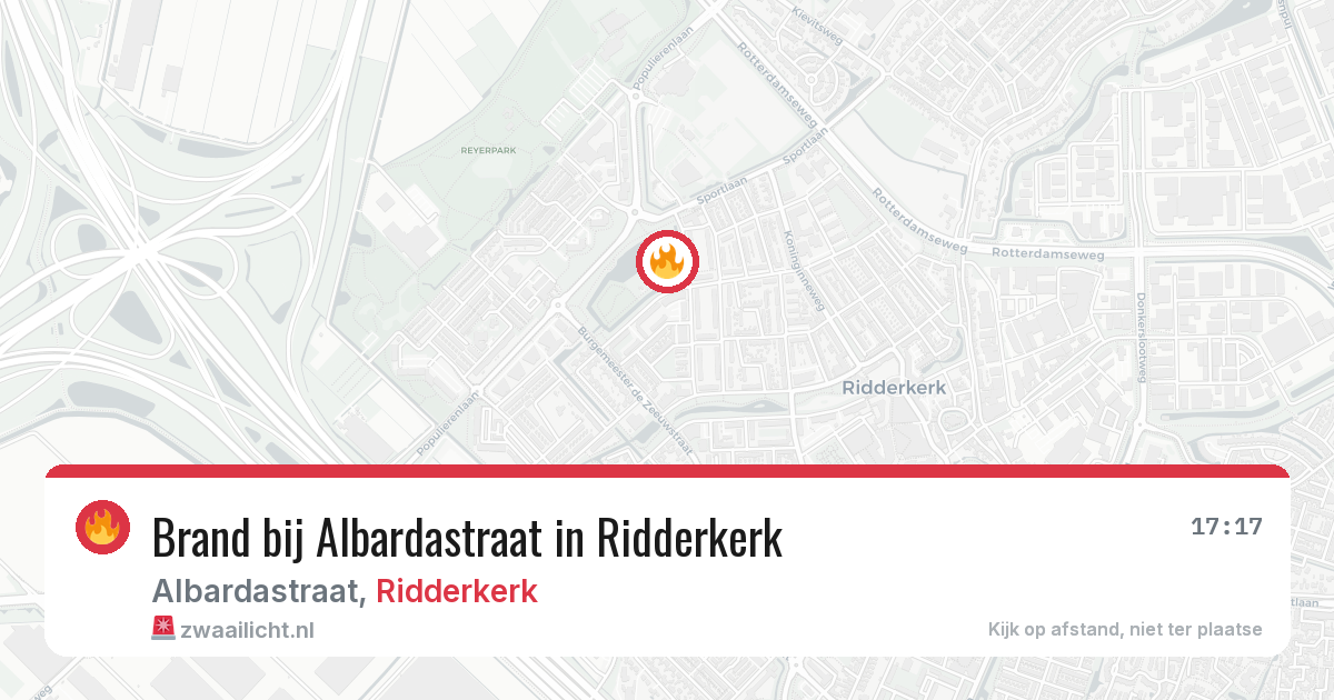Brand bij Albardastraat in Ridderkerk — 11 aug 2026