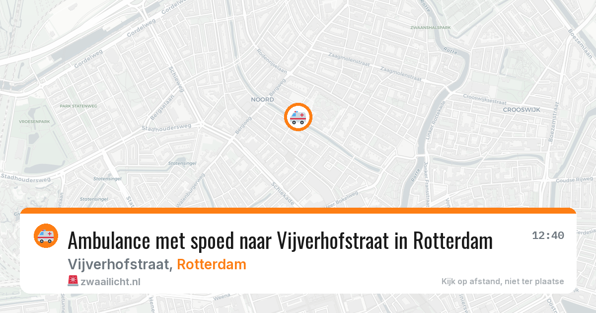 Ambulance met spoed naar Vijverhofstraat in Rotterdam — 13 aug 2026
