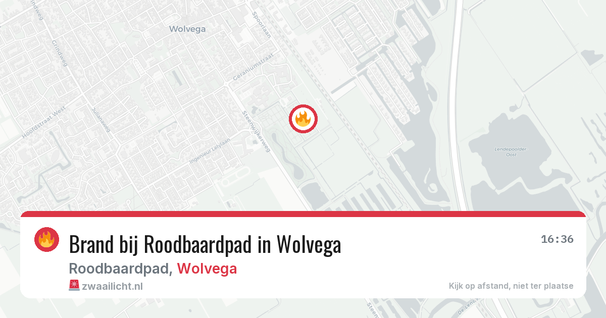 Brand bij Roodbaardpad in Wolvega — 22 mrt 2026