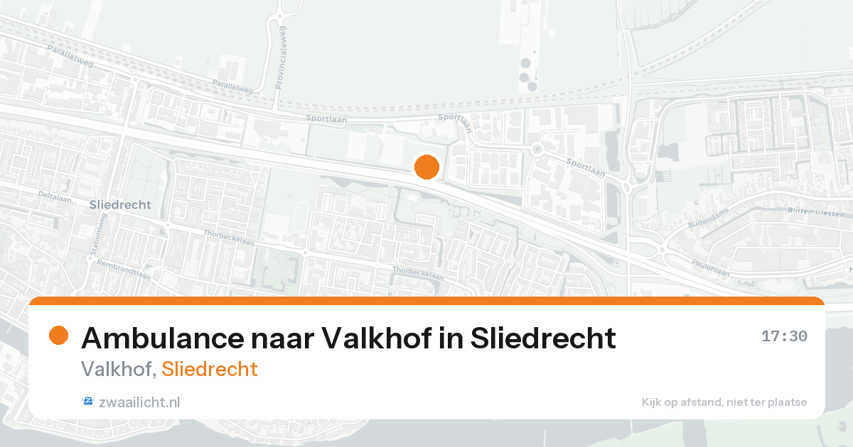 Ambulance naar Valkhof in Sliedrecht — 16 aug 2026