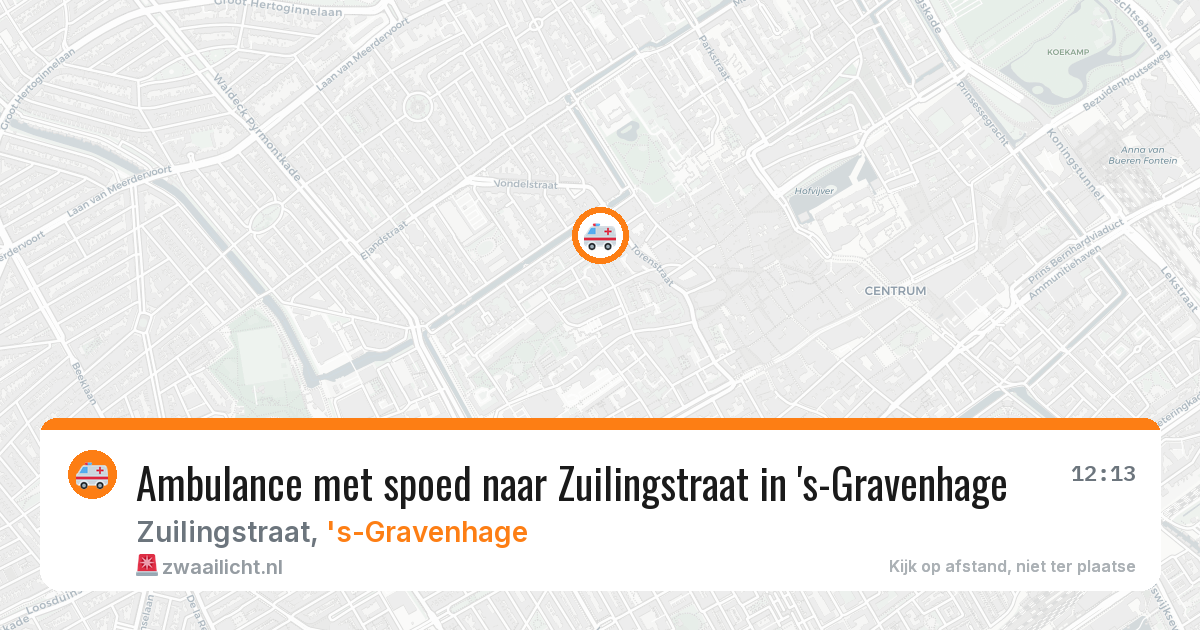 Ambulance met spoed naar Zuilingstraat in 's-Gravenhage — 18 jun 2026
