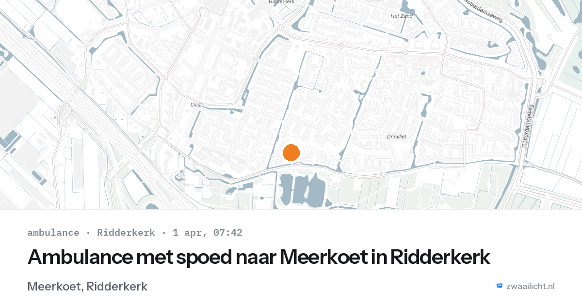 Ambulance met spoed naar Meerkoet in Ridderkerk — 1 apr 2026