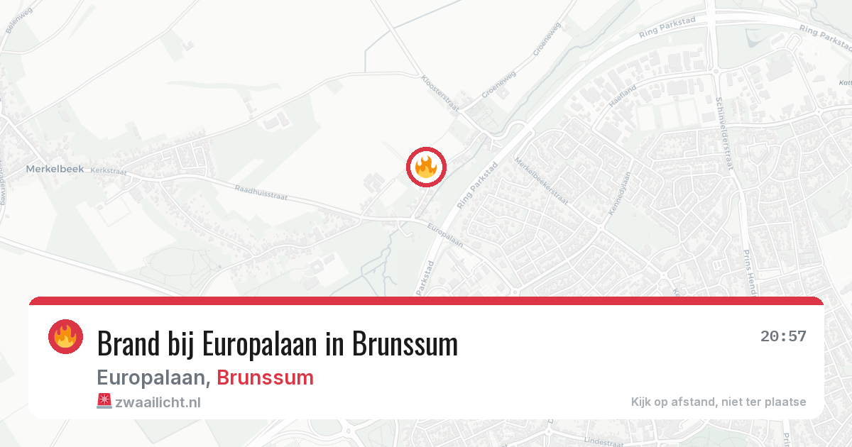 Brand bij Europalaan in Brunssum — 16 jun 2026