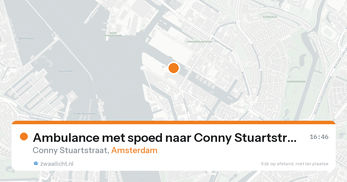 Ambulance met spoed naar Conny Stuartstraat in Amsterdam — 17 aug 2026