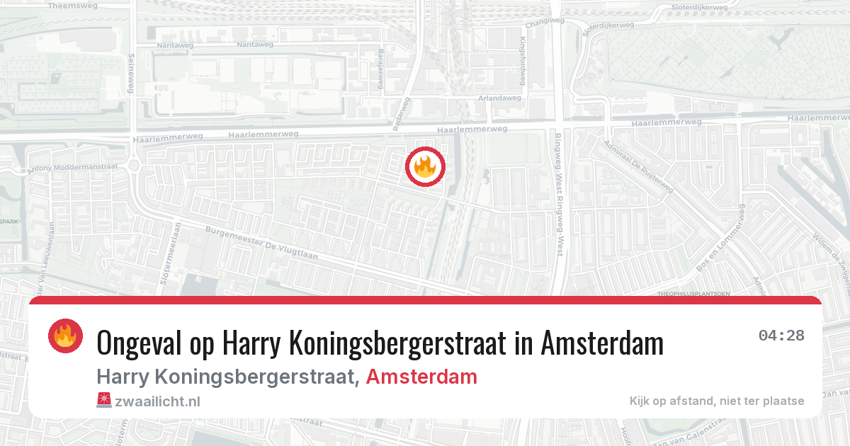 Ongeval op Harry Koningsbergerstraat in Amsterdam — 29 jul 2026