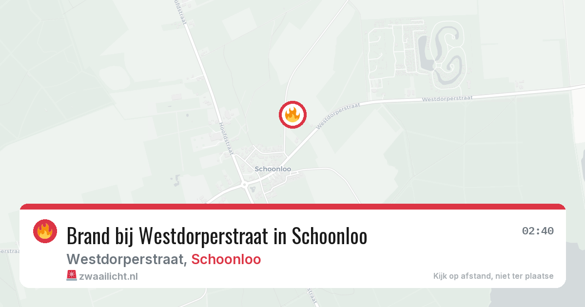 Brand bij Westdorperstraat in Schoonloo — 13 feb 2026