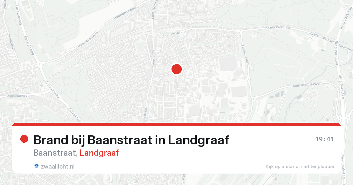 Brand bij Baanstraat in Landgraaf — 19 aug 2026