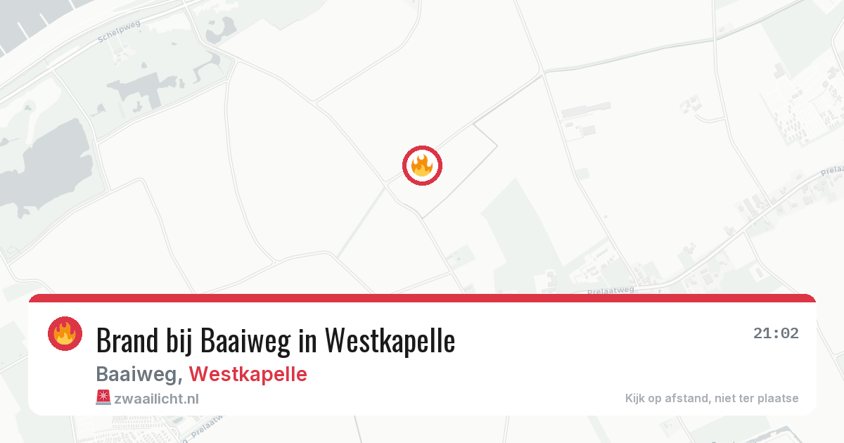 Brand bij Baaiweg in Westkapelle — 25 mei 2026