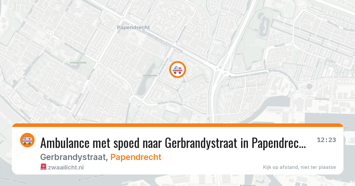 Ambulance met spoed naar Gerbrandystraat in Papendrecht — 20 mei 2026