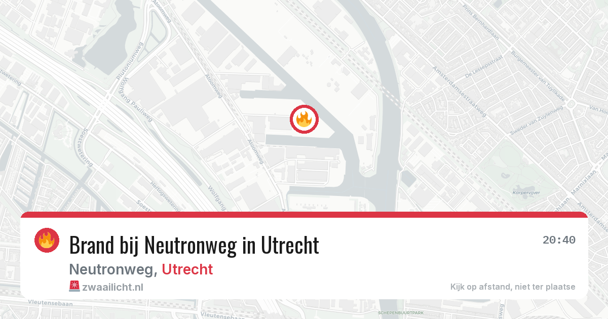 Brand bij Neutronweg in Utrecht — 13 aug 2026