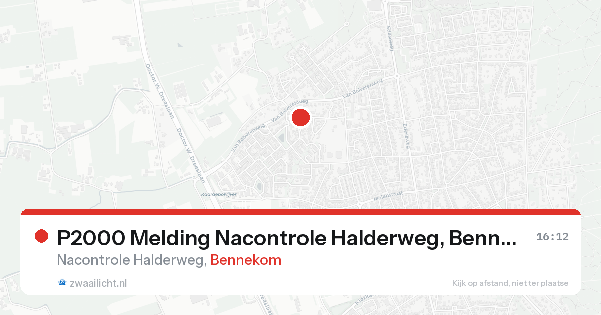 P2000 Melding Nacontrole Halderweg, Bennekom — 31 jan 2026