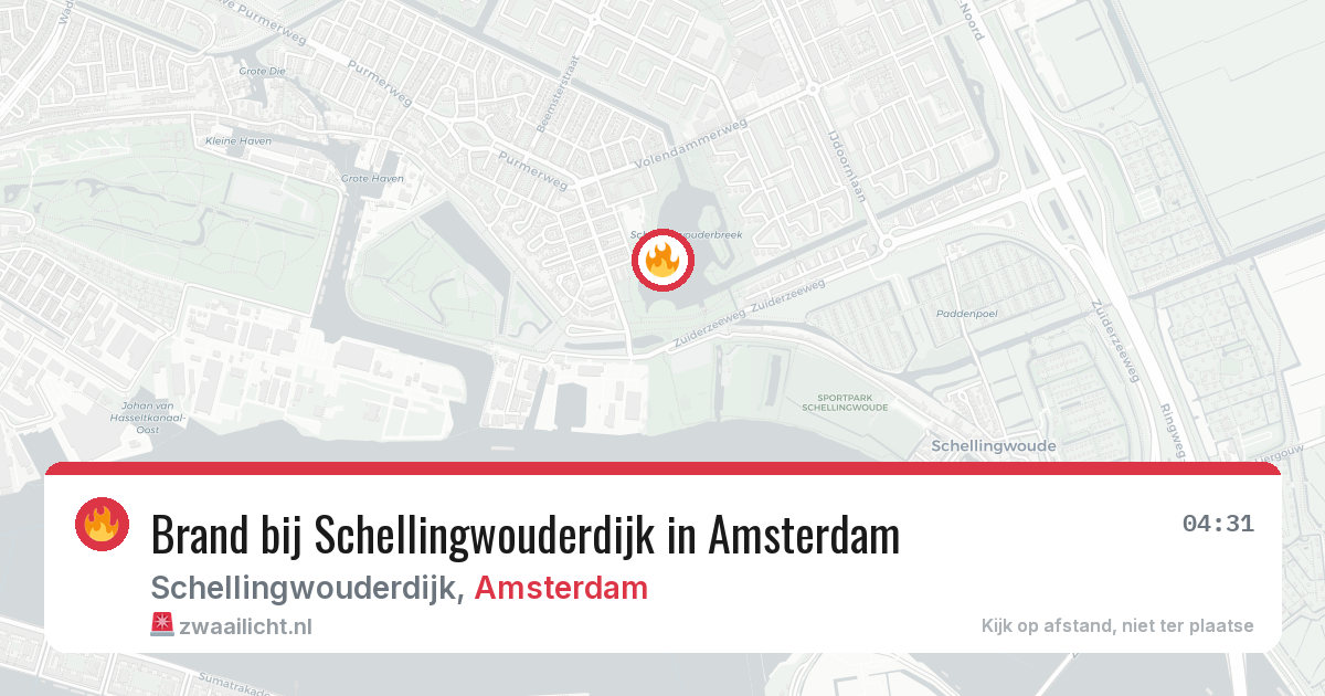 Brand bij Schellingwouderdijk in Amsterdam — 18 jul 2026