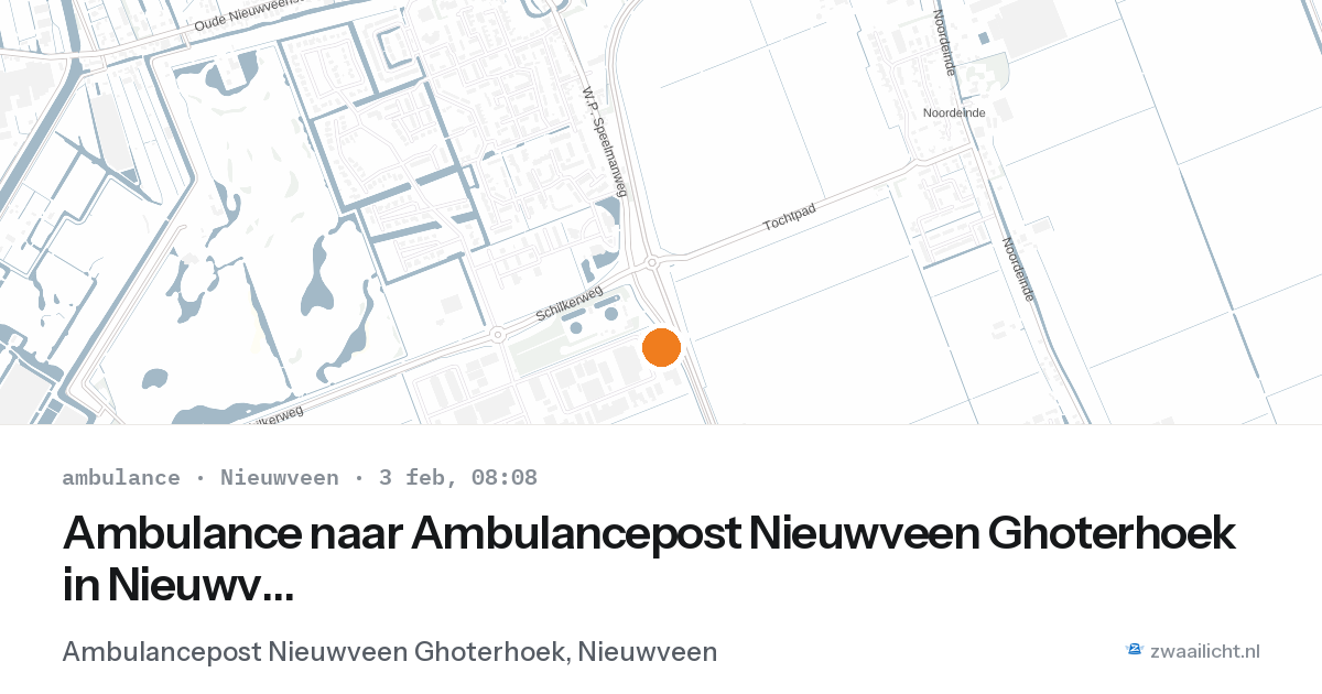 Ambulance naar Ambulancepost Nieuwveen Ghoterhoek in Nieuwveen — 3 feb 2026