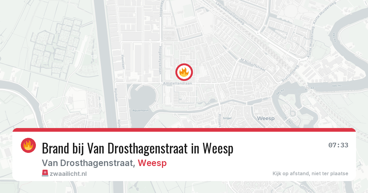 Brand bij Van Drosthagenstraat in Weesp — 1 jul 2026