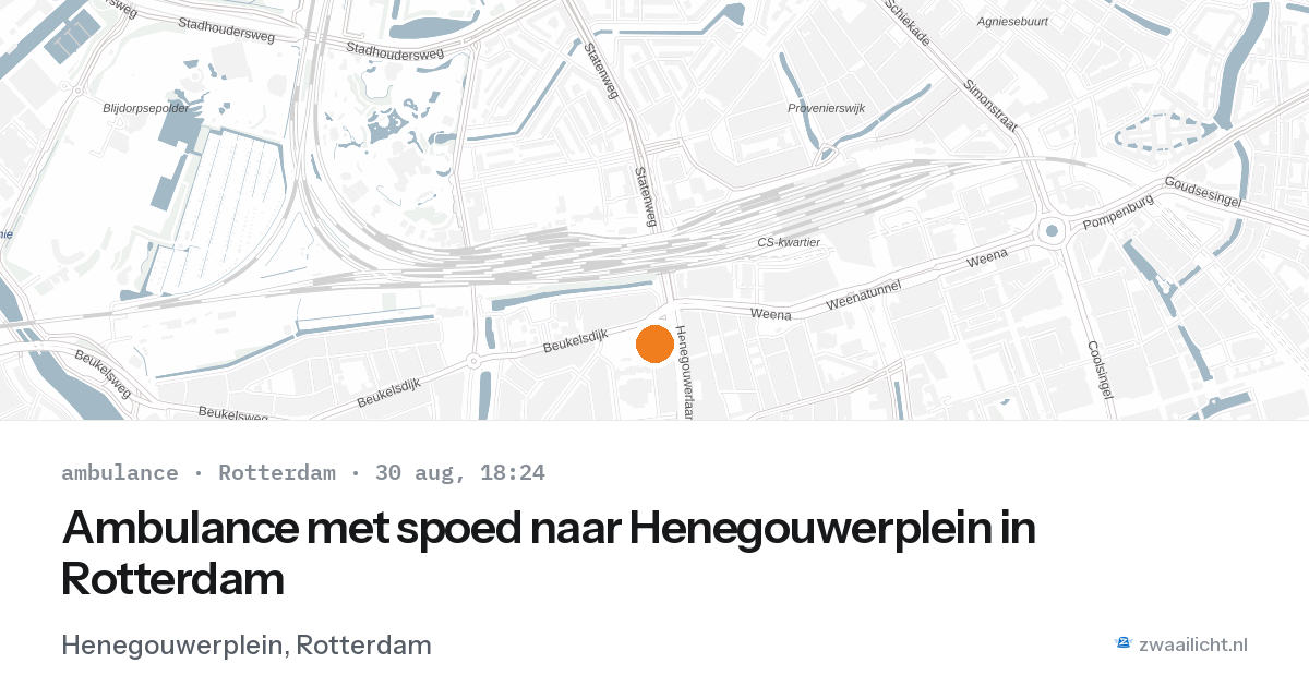 Ambulance met spoed naar Henegouwerplein in Rotterdam — 30 aug 2026
