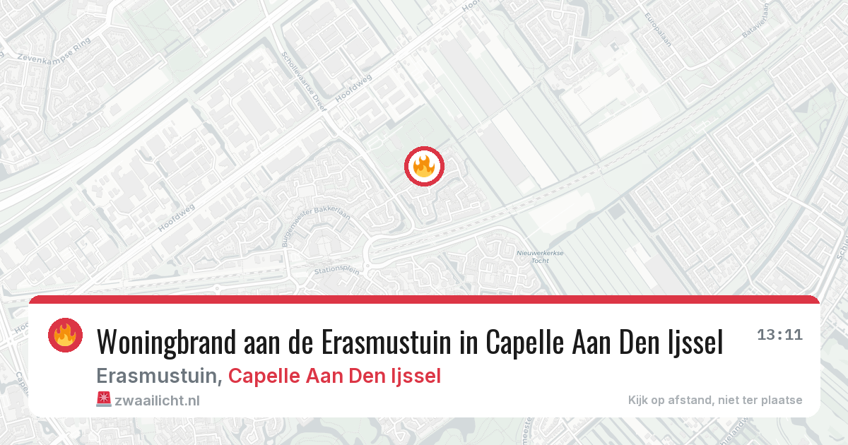 Woningbrand aan de Erasmustuin in Capelle Aan Den Ijssel — 13 mei 2026