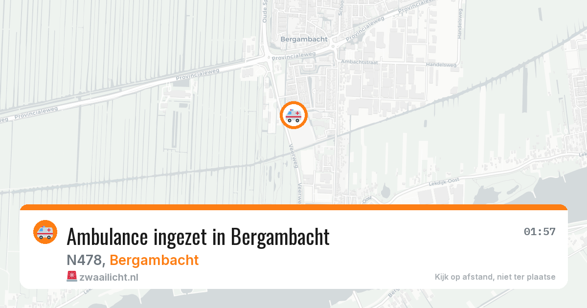 Ambulance ingezet in Bergambacht — 12 aug 2026