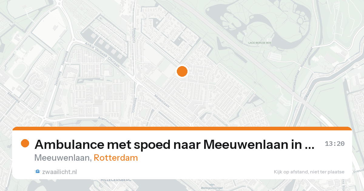 Ambulance met spoed naar Meeuwenlaan in Rotterdam — 17 aug 2026