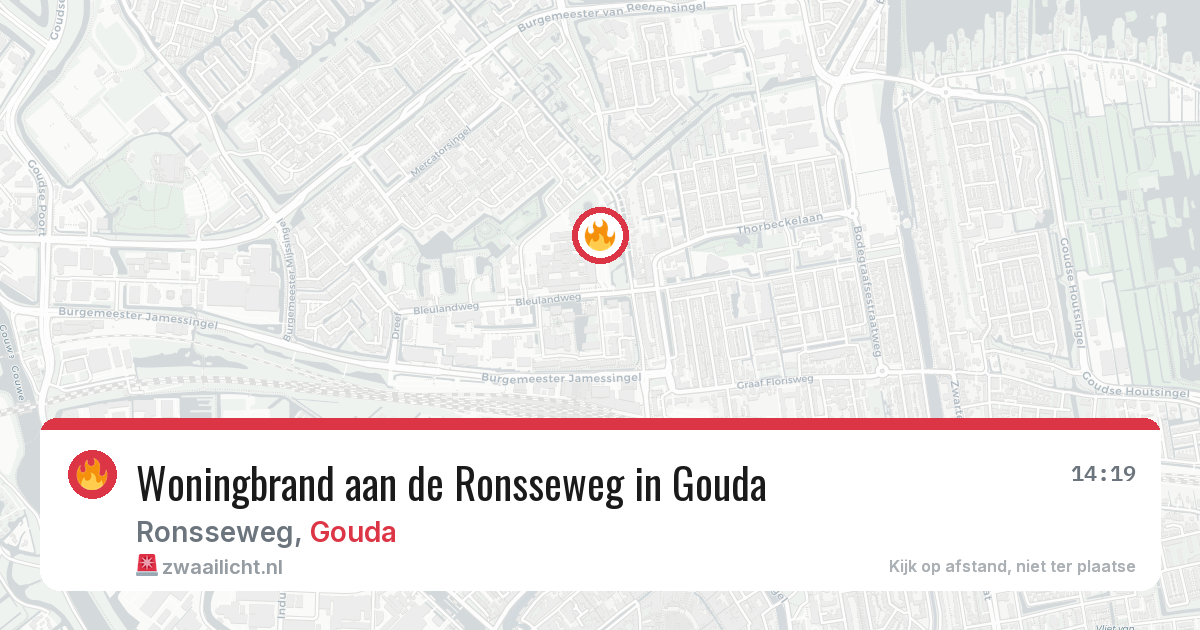 Woningbrand aan de Ronsseweg in Gouda — 2 aug 2026