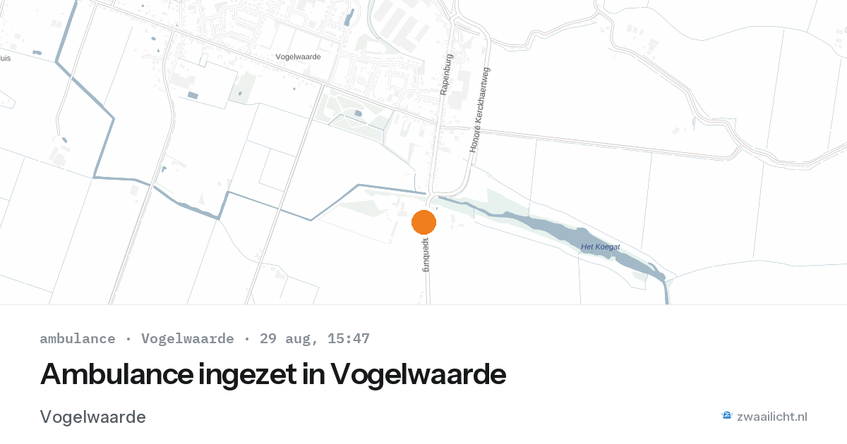 Ambulance ingezet in Vogelwaarde — 29 aug 2026