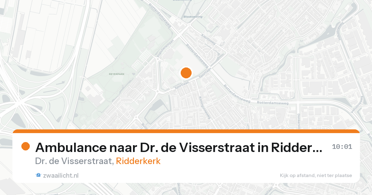 Ambulance naar Dr. de Visserstraat in Ridderkerk — 21 aug 2026