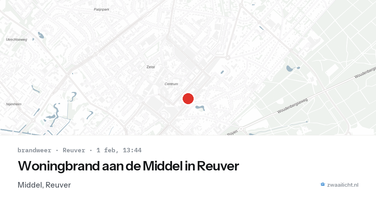 Woningbrand aan de Middel in Reuver — 1 feb 2026