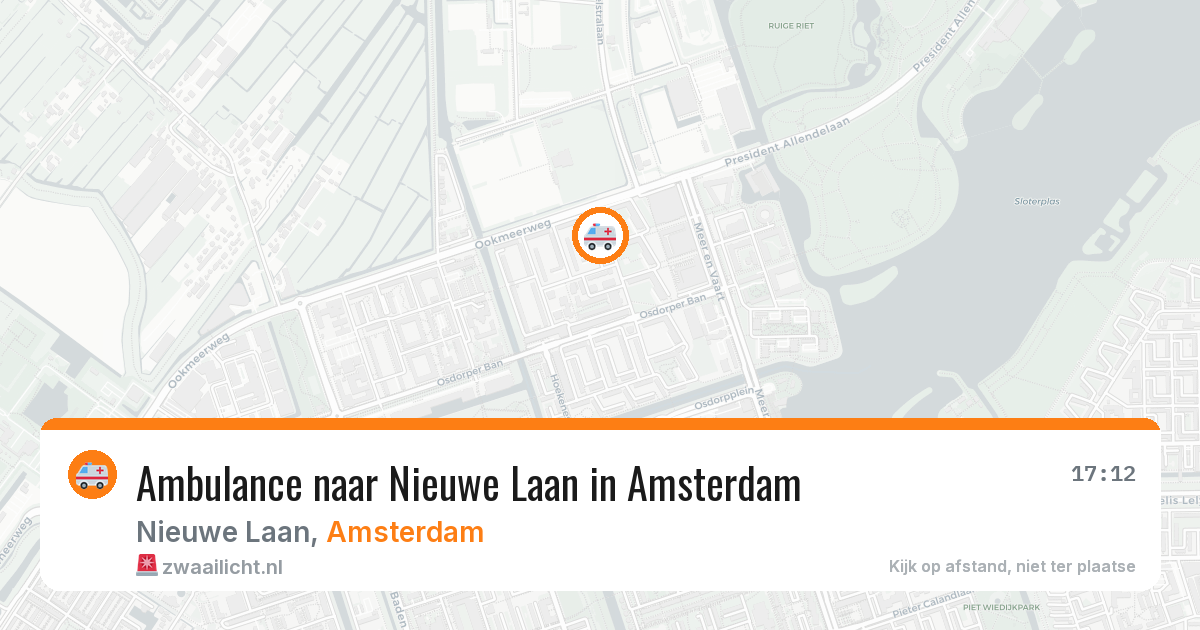 Ambulance naar Nieuwe Laan in Amsterdam — 15 jun 2026