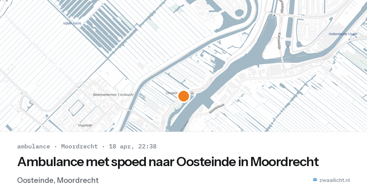 Ambulance met spoed naar Oosteinde in Moordrecht — 18 apr 2026