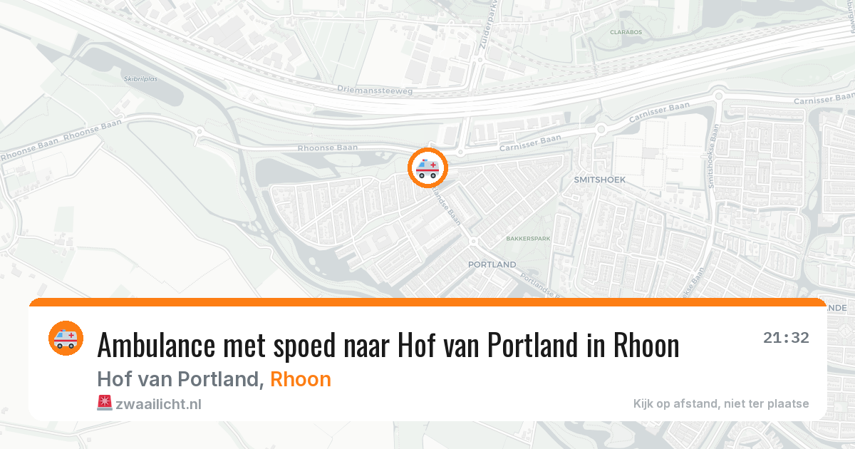 Ambulance met spoed naar Hof van Portland in Rhoon — 11 jun 2026