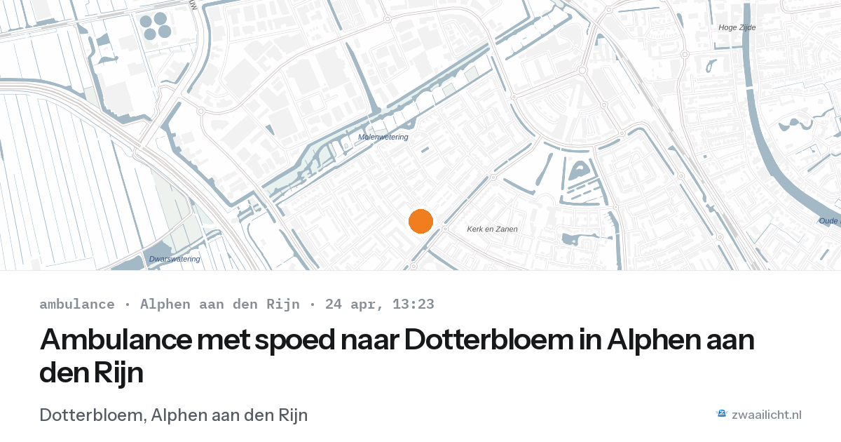 Ambulance met spoed naar Dotterbloem in Alphen aan den Rijn — 24 apr 2026