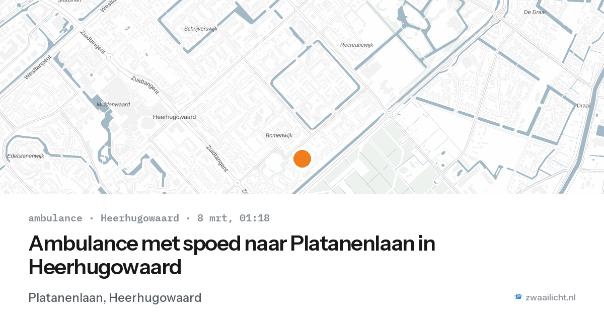 Ambulance met spoed naar Platanenlaan in Heerhugowaard — 8 mrt 2026