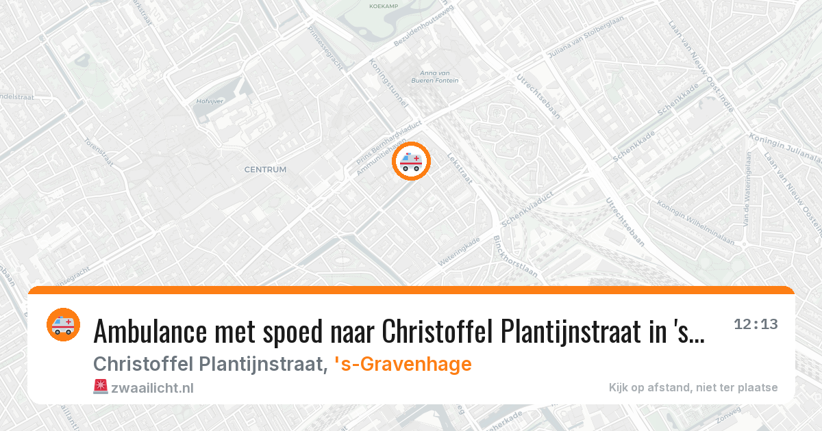 Ambulance met spoed naar Christoffel Plantijnstraat in 's-Gravenhage — 6 jun 2026