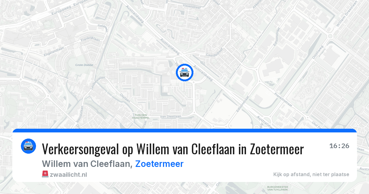 Verkeersongeval op Willem van Cleeflaan in Zoetermeer — 11 jun 2026