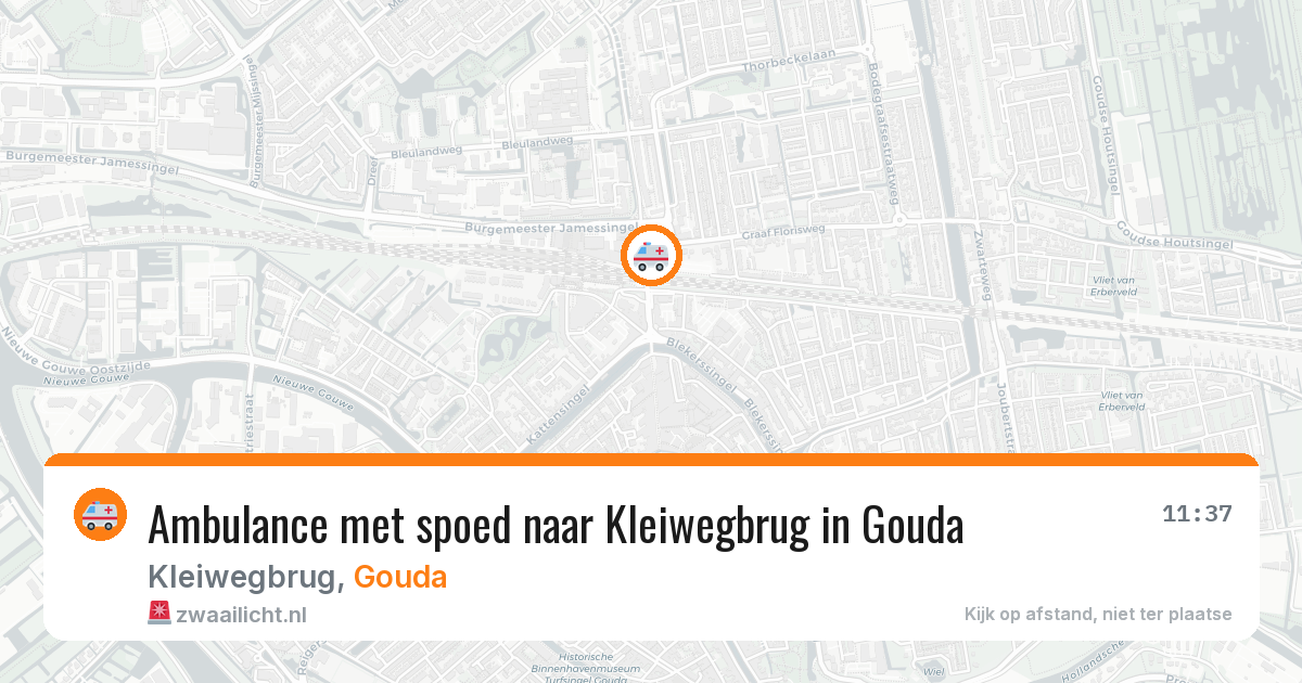 Ambulance met spoed naar Kleiwegbrug in Gouda — 25 jul 2026
