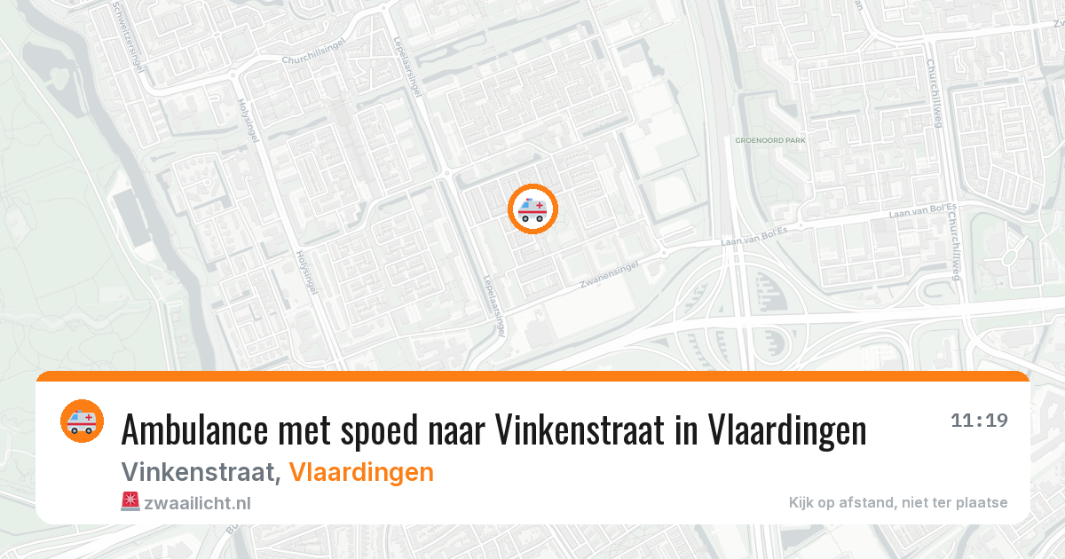 Ambulance met spoed naar Vinkenstraat in Vlaardingen — 13 jun 2026