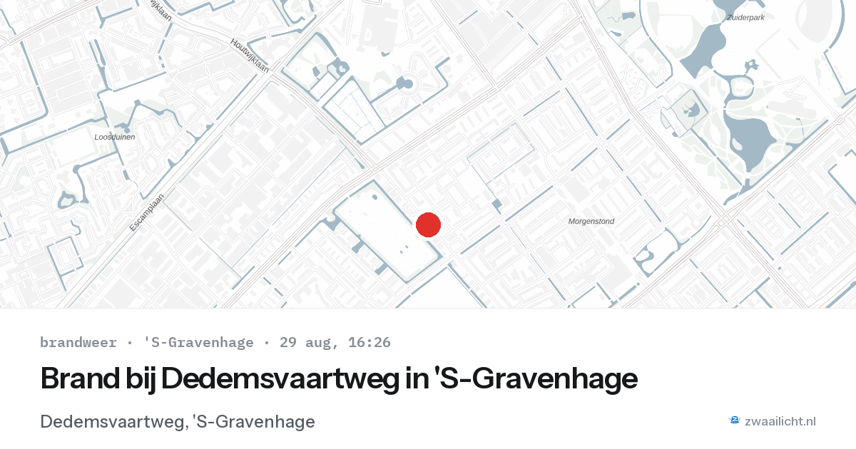 Brand bij Dedemsvaartweg in 'S-Gravenhage — 29 aug 2026