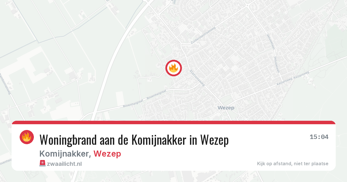Woningbrand aan de Komijnakker in Wezep — 18 mrt 2026