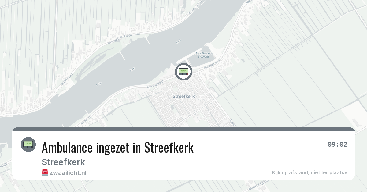 Ambulance ingezet in Streefkerk — 20 mei 2026