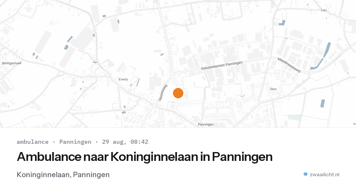 Ambulance naar Koninginnelaan in Panningen — 29 aug 2026