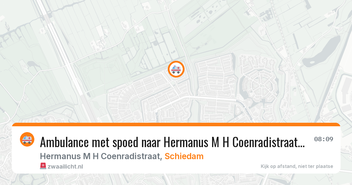 Ambulance met spoed naar Hermanus M H Coenradistraat in Schiedam — 1 aug 2026