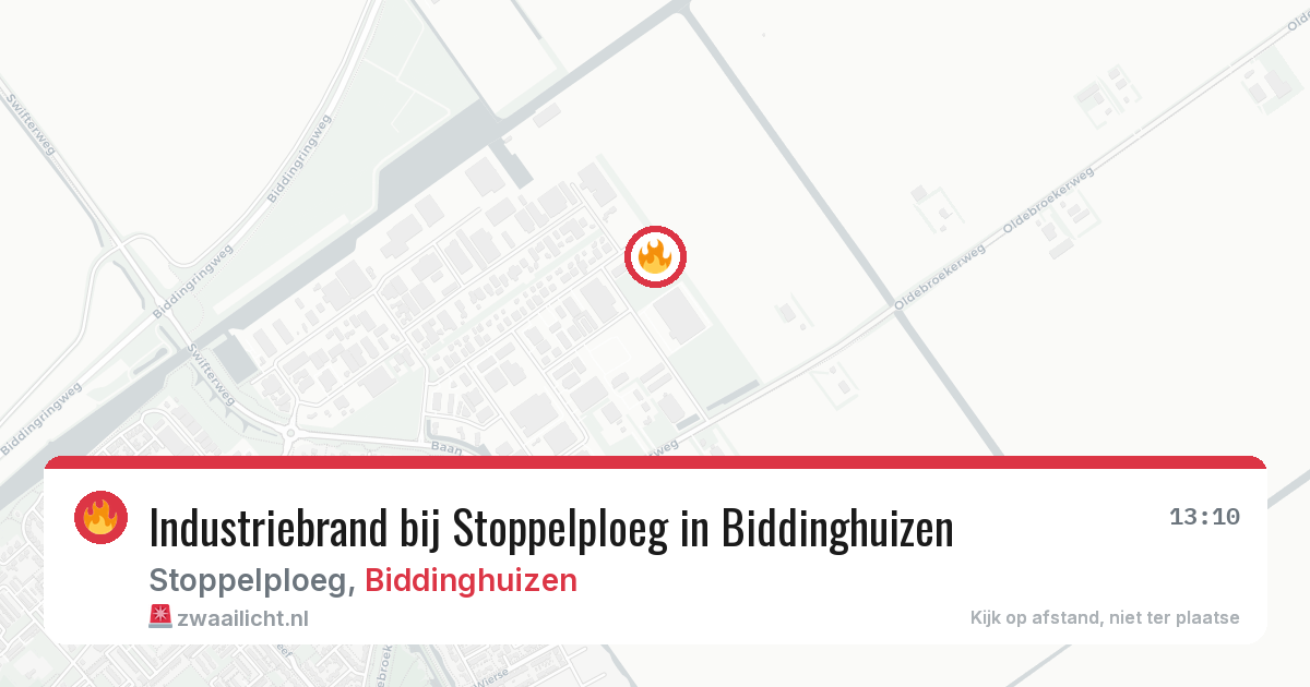 Industriebrand bij Stoppelploeg in Biddinghuizen — 8 feb 2026