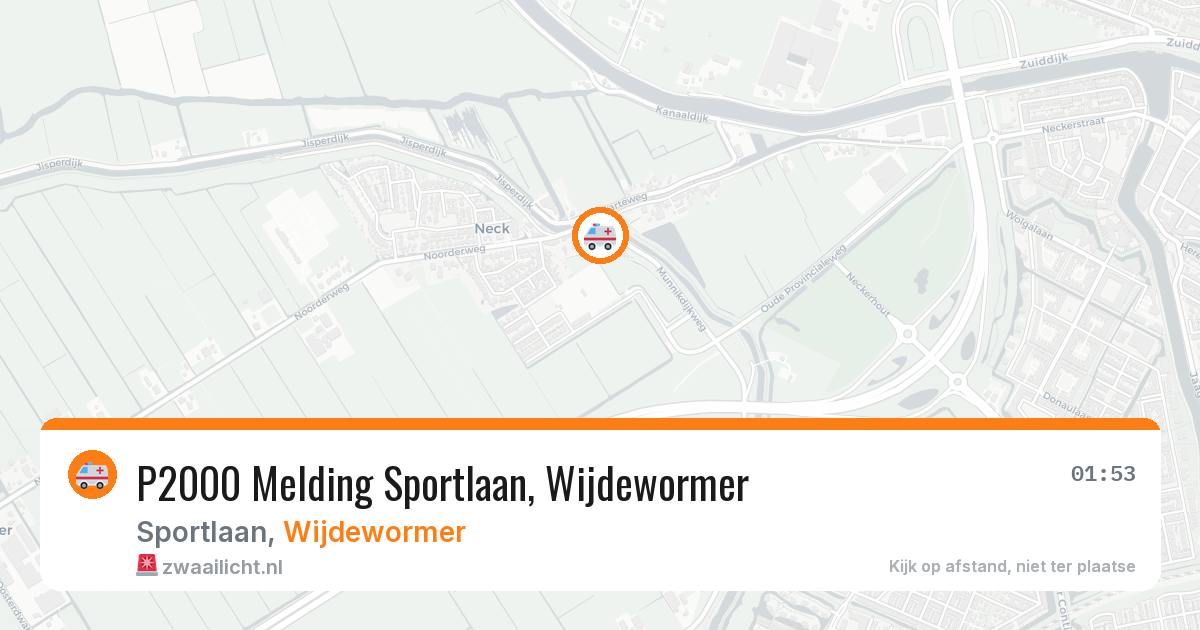 P2000 Melding Sportlaan, Wijdewormer — 28 feb 2026