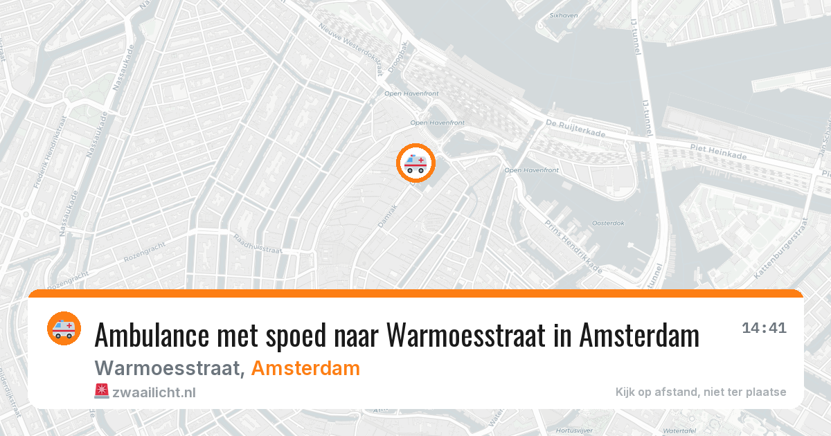 Ambulance met spoed naar Warmoesstraat in Amsterdam — 12 aug 2026