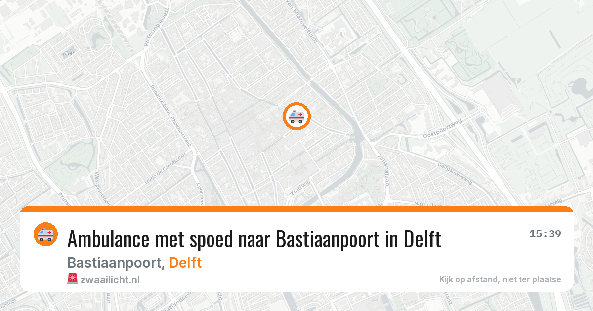 Ambulance met spoed naar Bastiaanpoort in Delft — 17 mei 2026