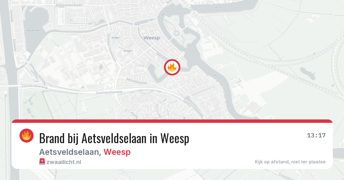 Brand bij Aetsveldselaan in Weesp — 6 jul 2026