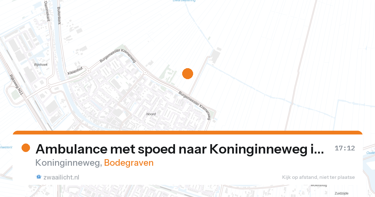 Ambulance met spoed naar Koninginneweg in Bodegraven — 25 mei 2026