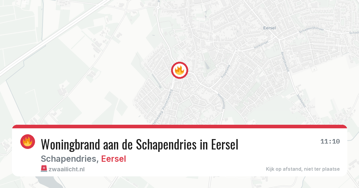 Woningbrand aan de Schapendries in Eersel — 14 aug 2026