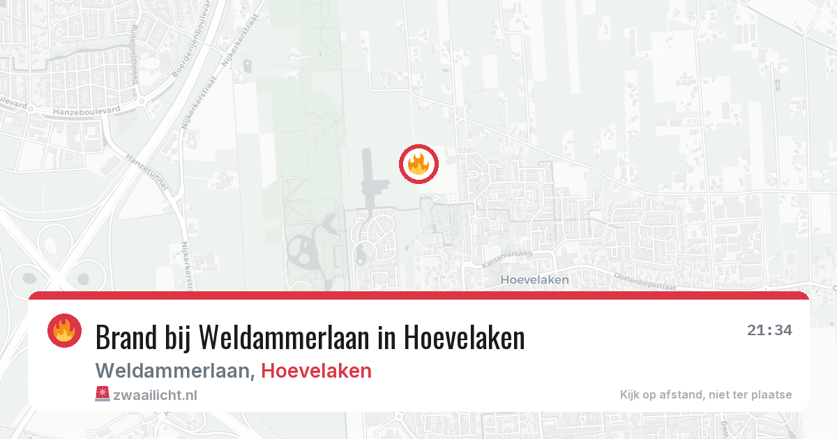 Brand bij Weldammerlaan in Hoevelaken — 5 mrt 2026