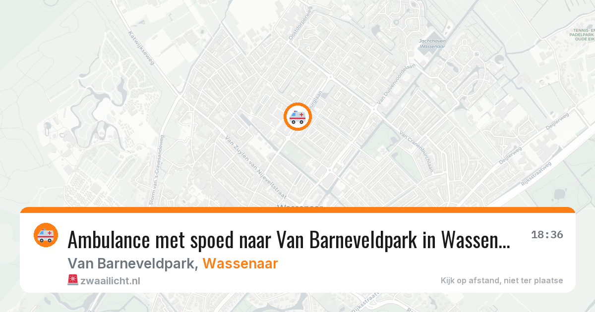 Ambulance met spoed naar Van Barneveldpark in Wassenaar — 24 jun 2026