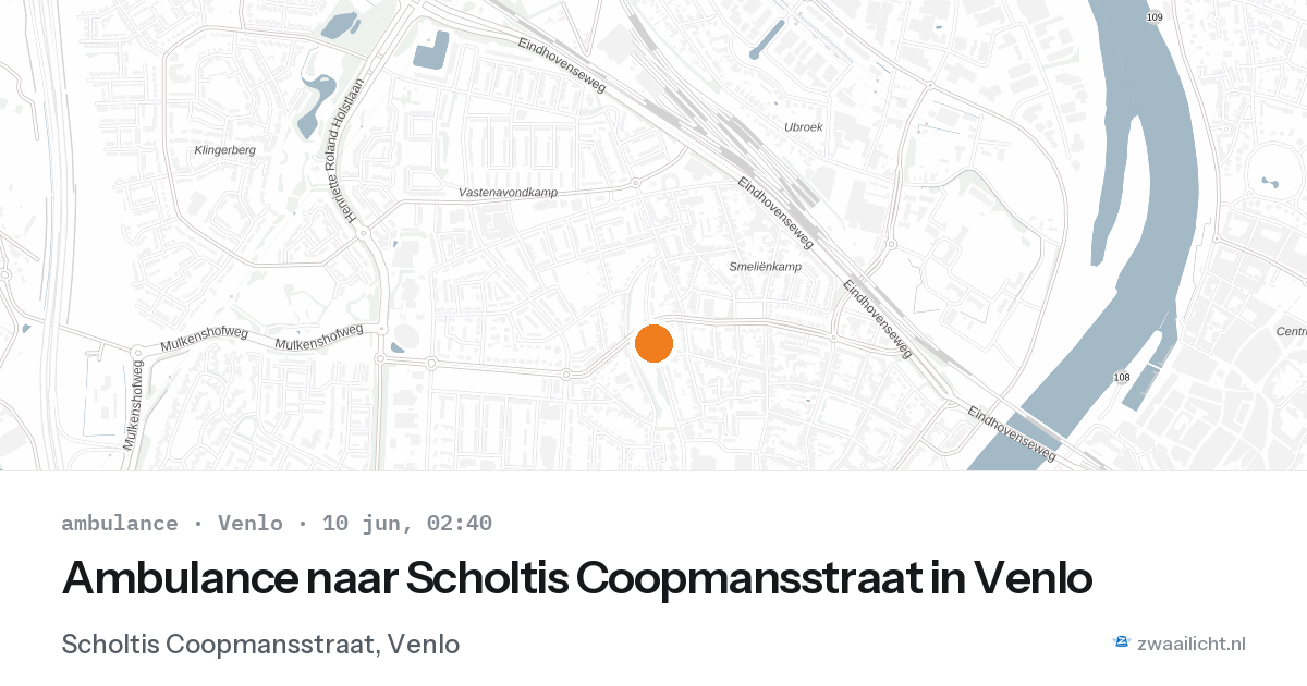 Ambulance naar Scholtis Coopmansstraat in Venlo — 10 jun 2026